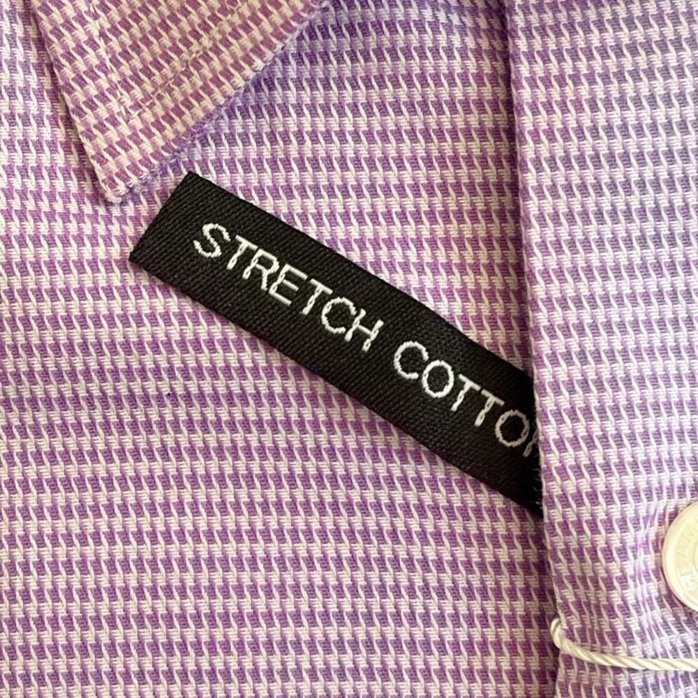 Duchamp London Slim Fit Lavender Men's Dress Shirt 16/L - Picture 5 of 8